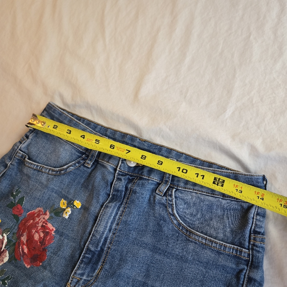 H&M Divided Super Skinny High Waist Floral Jeans Girls sz 14 - Picture 8 of 10